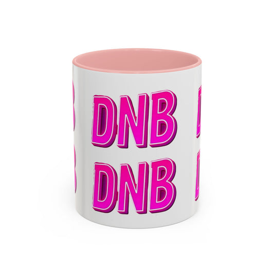 DNB Bold Pink Accent Coffee Mug — Drum & Bass Fan Gift (11/15 oz)