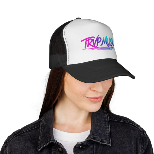 Trucker Cap — 'Trap Music' Retro Brush Logo Snapback