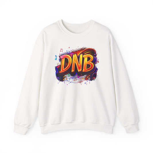 DNB Neon Frequency Crewneck Sweatshirt — Colorful Music Graffiti Design