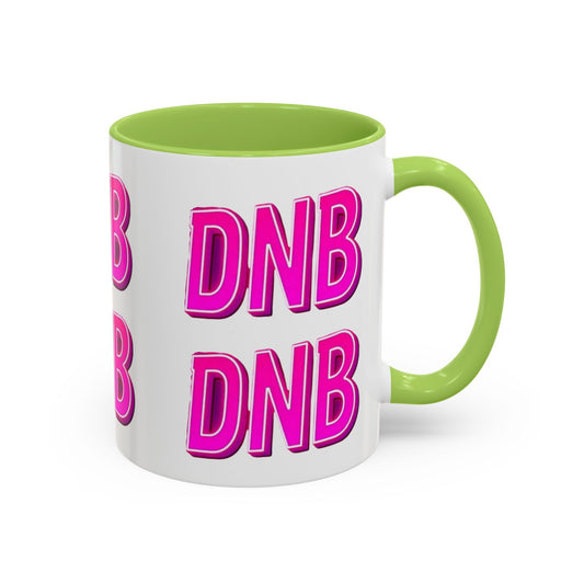 DNB Bold Pink Accent Coffee Mug — Drum & Bass Fan Gift (11/15 oz)