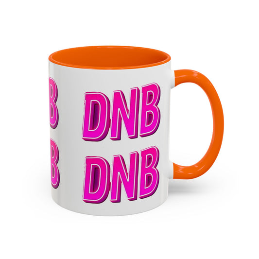 DNB Bold Pink Accent Coffee Mug — Drum & Bass Fan Gift (11/15 oz)