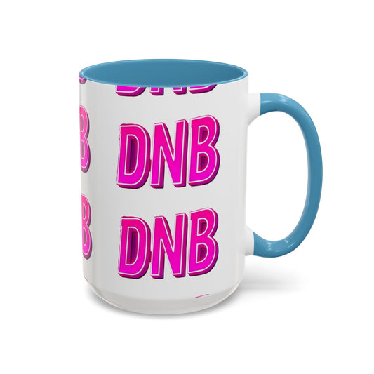DNB Bold Pink Accent Coffee Mug — Drum & Bass Fan Gift (11/15 oz)