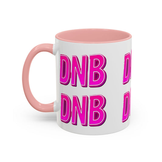 DNB Bold Pink Accent Coffee Mug — Drum & Bass Fan Gift (11/15 oz)