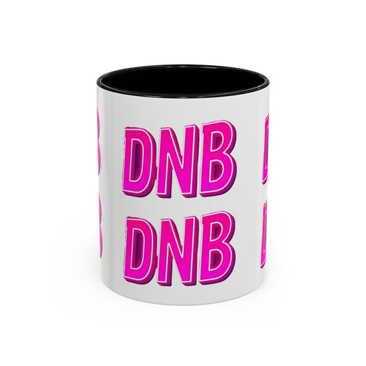 DNB Bold Pink Accent Coffee Mug — Drum & Bass Fan Gift (11/15 oz)