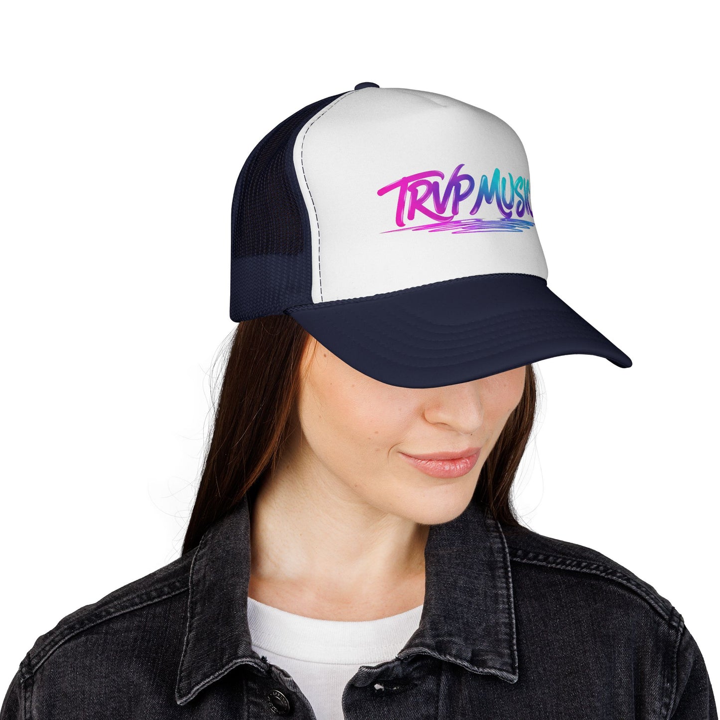 Trucker Cap — 'Trap Music' Retro Brush Logo Snapback