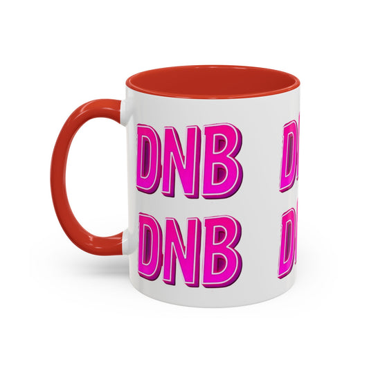 DNB Bold Pink Accent Coffee Mug — Drum & Bass Fan Gift (11/15 oz)