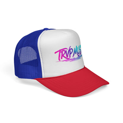 Trucker Cap — 'Trap Music' Retro Brush Logo Snapback