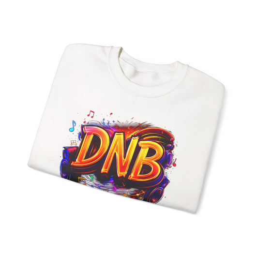 DNB Neon Frequency Crewneck Sweatshirt — Colorful Music Graffiti Design