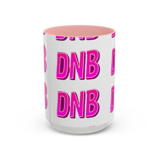 DNB Bold Pink Accent Coffee Mug — Drum & Bass Fan Gift (11/15 oz)
