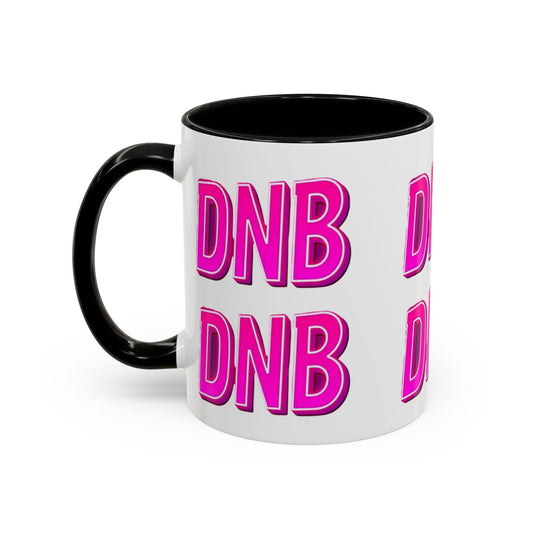DNB Bold Pink Accent Coffee Mug — Drum & Bass Fan Gift (11/15 oz)