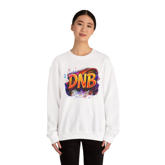 DNB Neon Frequency Crewneck Sweatshirt — Colorful Music Graffiti Design