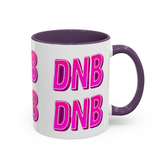 DNB Bold Pink Accent Coffee Mug — Drum & Bass Fan Gift (11/15 oz)