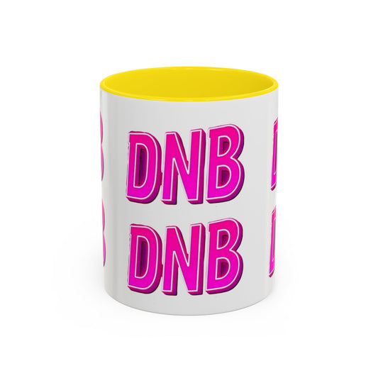DNB Bold Pink Accent Coffee Mug — Drum & Bass Fan Gift (11/15 oz)
