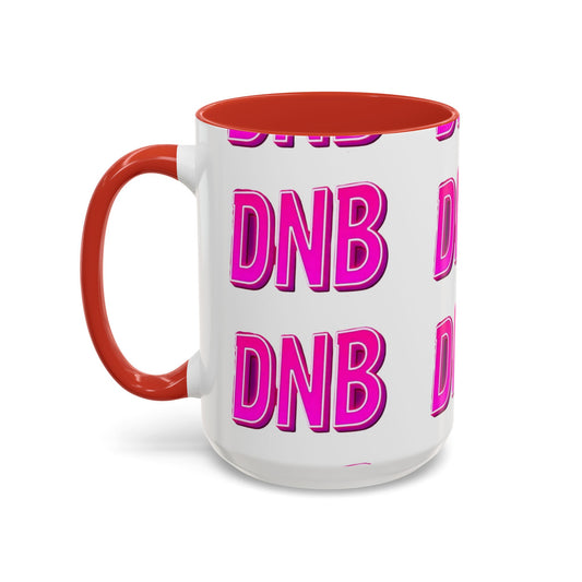 DNB Bold Pink Accent Coffee Mug — Drum & Bass Fan Gift (11/15 oz)