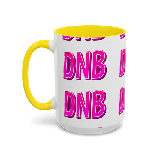 DNB Bold Pink Accent Coffee Mug — Drum & Bass Fan Gift (11/15 oz)