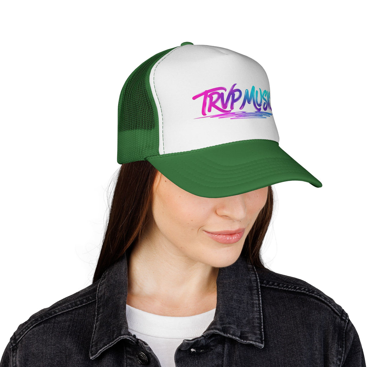 Trucker Cap — 'Trap Music' Retro Brush Logo Snapback
