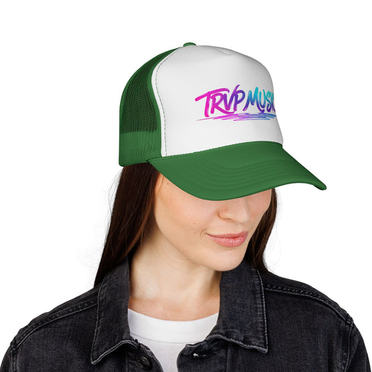 Trucker Cap — 'Trap Music' Retro Brush Logo Snapback