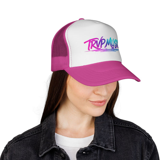 Trucker Cap — 'Trap Music' Retro Brush Logo Snapback