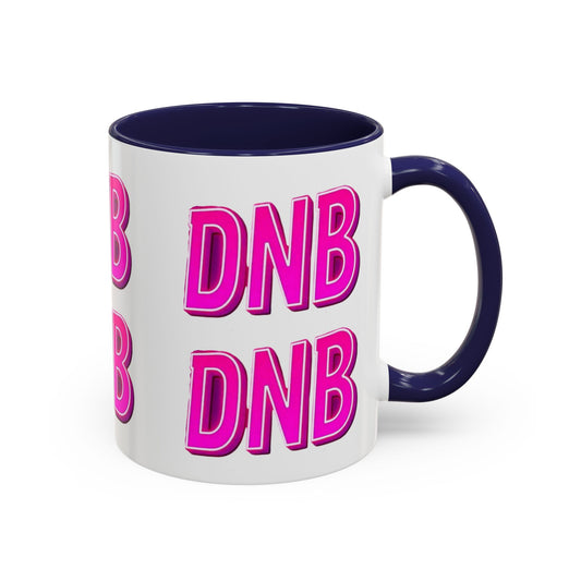 DNB Bold Pink Accent Coffee Mug — Drum & Bass Fan Gift (11/15 oz)