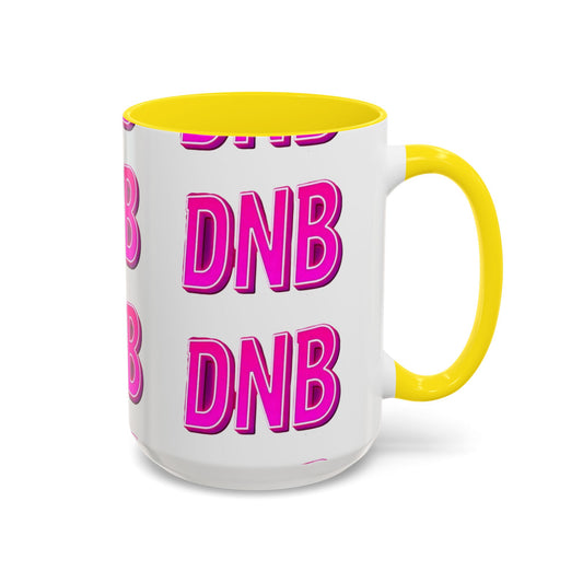 DNB Bold Pink Accent Coffee Mug — Drum & Bass Fan Gift (11/15 oz)