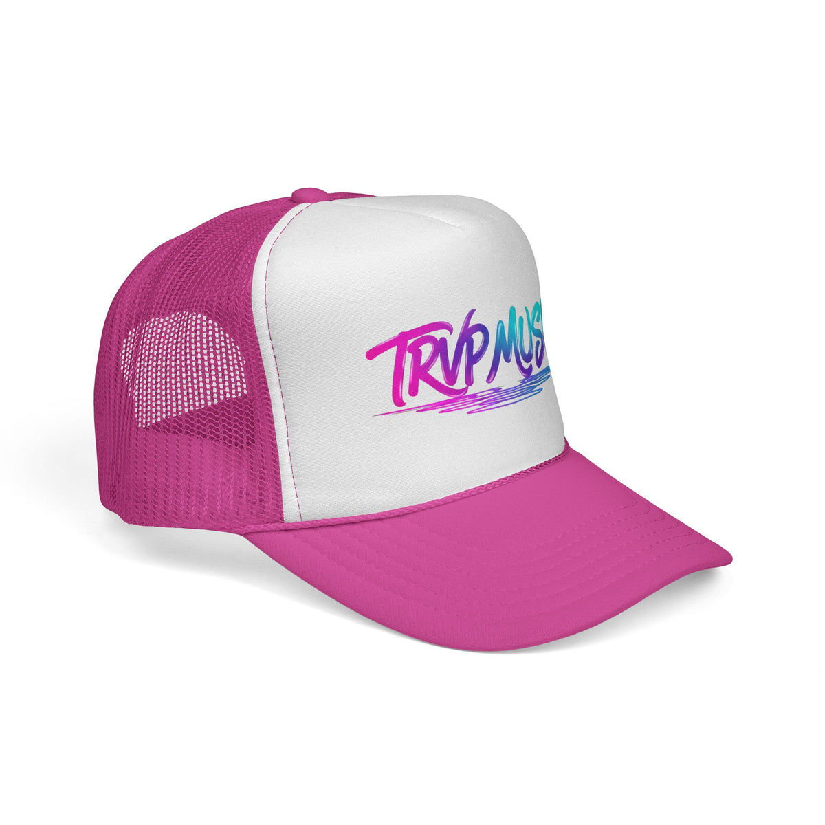 Trucker Cap — 'Trap Music' Retro Brush Logo Snapback