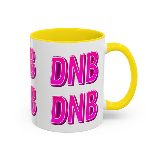 DNB Bold Pink Accent Coffee Mug — Drum & Bass Fan Gift (11/15 oz)