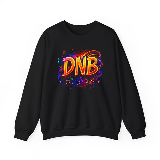DNB Neon Frequency Crewneck Sweatshirt — Colorful Music Graffiti Design