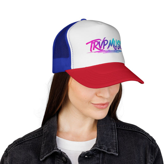 Trucker Cap — 'Trap Music' Retro Brush Logo Snapback