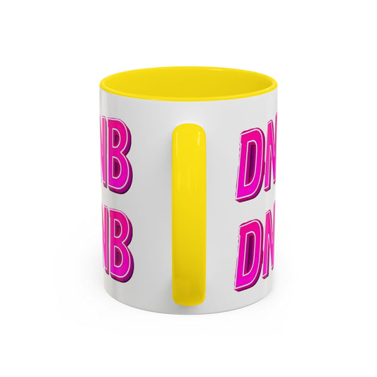 DNB Bold Pink Accent Coffee Mug — Drum & Bass Fan Gift (11/15 oz)
