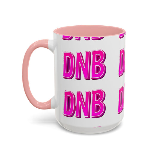 DNB Bold Pink Accent Coffee Mug — Drum & Bass Fan Gift (11/15 oz)