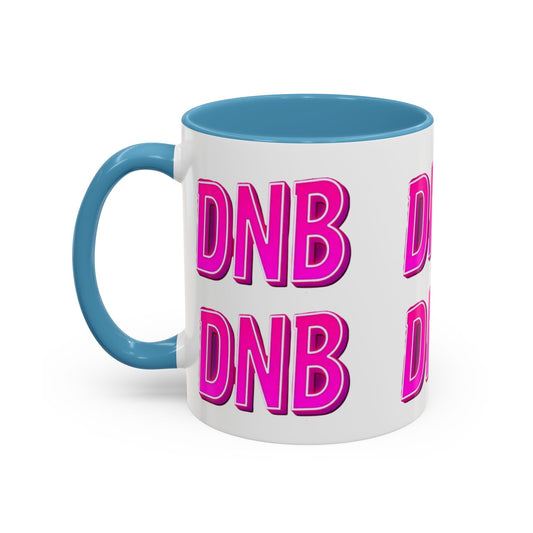 DNB Bold Pink Accent Coffee Mug — Drum & Bass Fan Gift (11/15 oz)