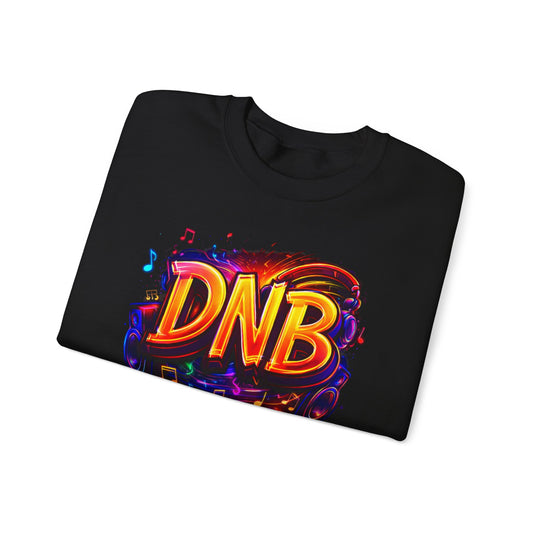 DNB Neon Frequency Crewneck Sweatshirt — Colorful Music Graffiti Design