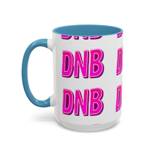 DNB Bold Pink Accent Coffee Mug — Drum & Bass Fan Gift (11/15 oz)
