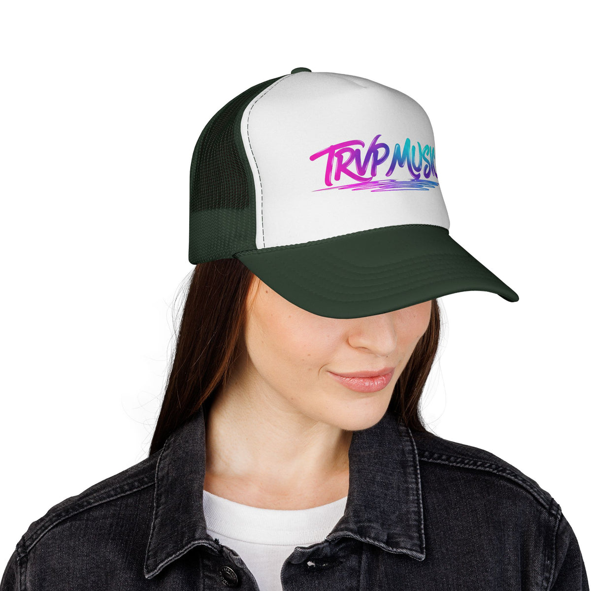 Trucker Cap — 'Trap Music' Retro Brush Logo Snapback