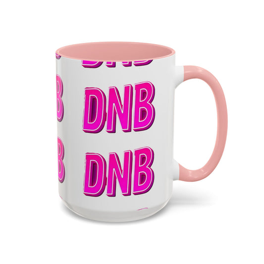 DNB Bold Pink Accent Coffee Mug — Drum & Bass Fan Gift (11/15 oz)